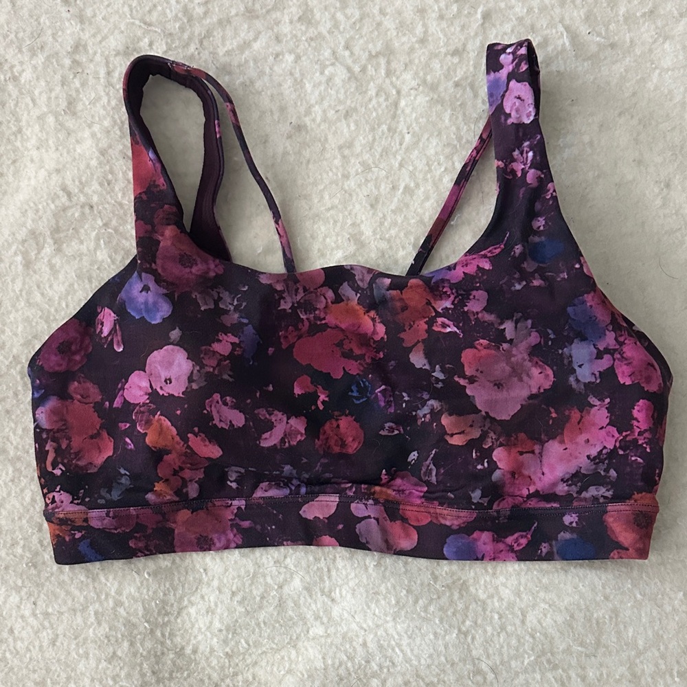 Athleta Exhale Printed Sports Bra D-DD